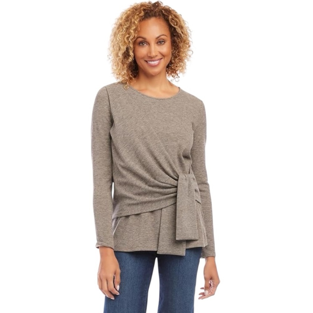 NWT’S Karen Kane Drape Front Top Taupe SZ XL
